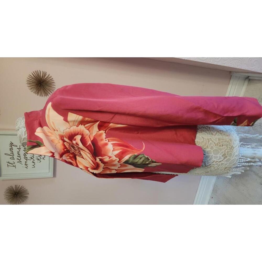 NWT August Silk open blazer jacket pinky red floral 100 sik timeless 4 EEE23 - Picture 2 of 6